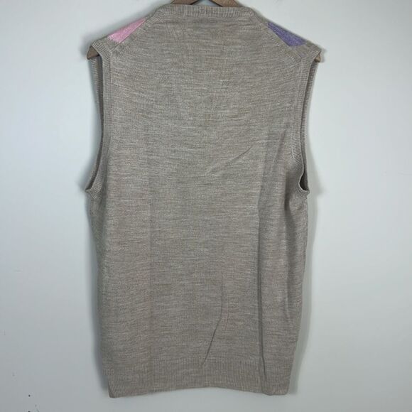 Christian Dior Argyle Sweater Vest Vintage 80s Preppy Size Men's Medium - Picture 4 of 7
